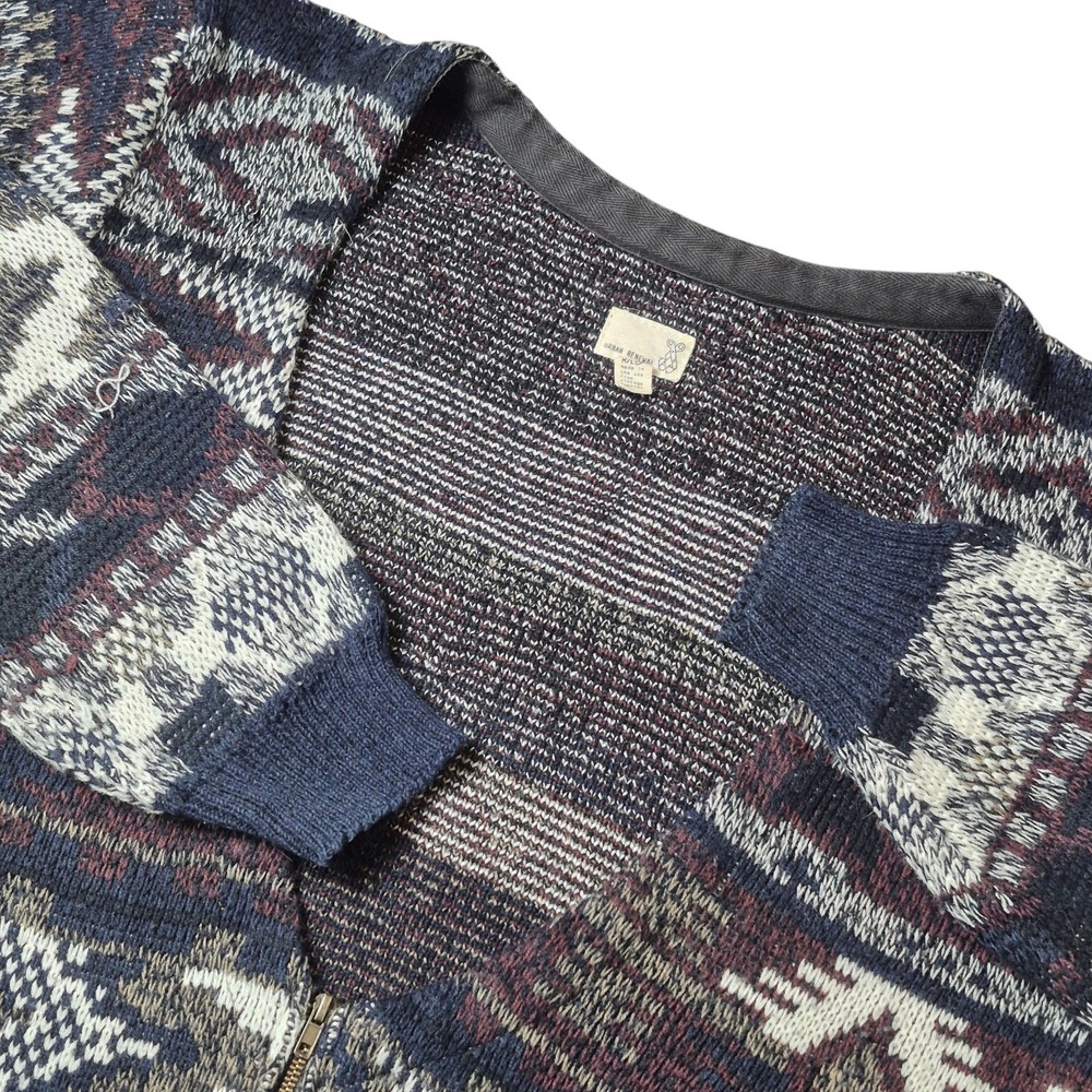 Urban Renewal Women's Size M/L Reworked Vintage Knit Zip Cardigan Professor Core